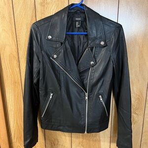 Forever 21 Black Faux Leather Moto Jacket